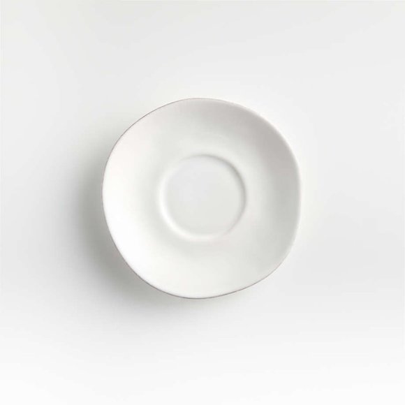 Set of 4 Crate&Barrel White Saucers 6.5" - Picture 1 of 1
